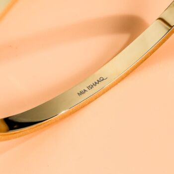 Minimalist Gold Polaris Guiding Heart Bangle Bracelet, 6 of 10