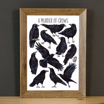 Crows Watercolour Art Blank Greeting Card, 7 of 7