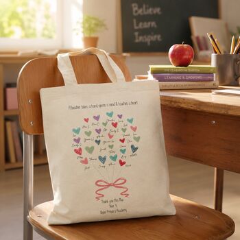Personalised Teacher Tote Gift Bag, 2 of 7