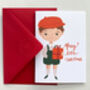 Personalised Little Boy Christmas Greetings Card, thumbnail 4 of 7