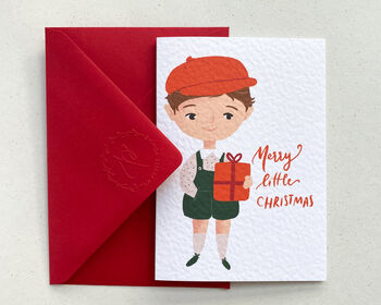 Personalised Little Boy Christmas Greetings Card, 4 of 7