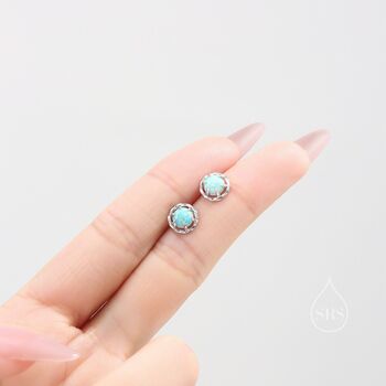 Aqua Green Opal Thorn Claw Stud Earrings, 2 of 11
