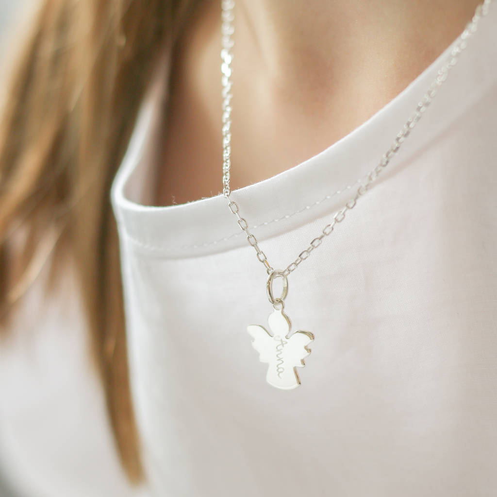 Personalised Guardian Angel Charm Chain Necklace, 1 of 6