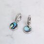 The Circle Abalone Shell Earrings, Silver, thumbnail 3 of 7