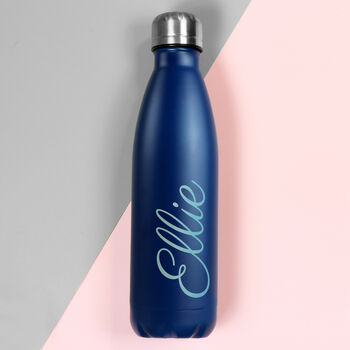Personalised Blue Metal Insulated Drinks Bottle, 5 of 6