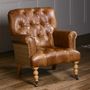 Imperial Buttoned Armchair Vintage Leather Or Tweed, thumbnail 1 of 12
