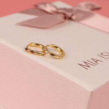 Minimalist Gold Plated Dainty Huggie Hoop Earrings, 11 of 11