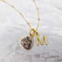 18k Gold Vermeil Plated Opal Initial Necklace, thumbnail 1 of 8