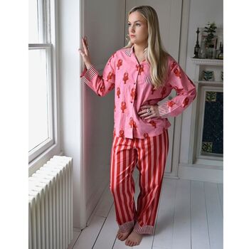 Pink And Red Lobster Cotton Pyjamas, 4 of 6