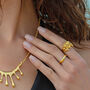 Elegance Gold Wavy Ring, thumbnail 3 of 5