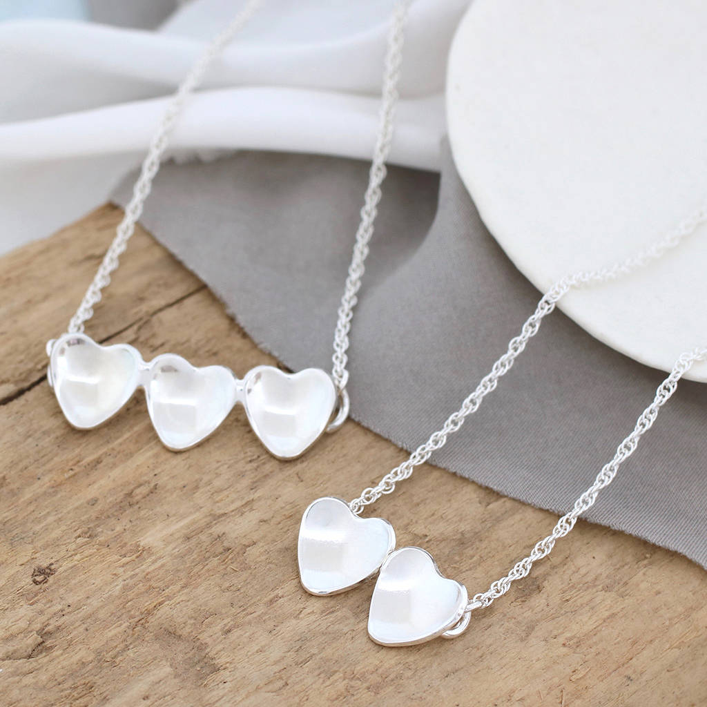 Silver Heart Necklace. Valentines Gift By Louy Magroos