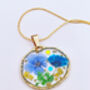 Real Flowers Round Pendant Necklace, thumbnail 2 of 10