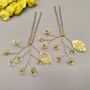 Yellow Flower Hair Pin Set Of Two, thumbnail 5 of 9