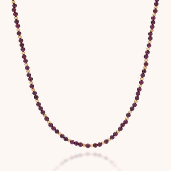 Jewel Bead Garnet Necklace In Sterling Silver, 2 of 8