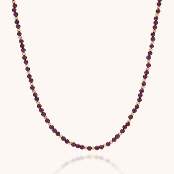 Jewel Bead Garnet Birthstone Necklace January, 2 of 8