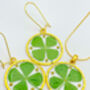 Good Luck Earrings With Four Leaf Clovers, thumbnail 3 of 9