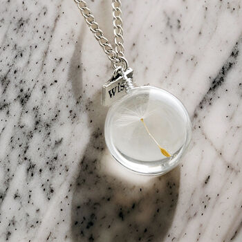 Round Dandelion Pendant Wish Charm Necklace Gift, 4 of 4