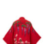 Wisteria And Chrysanthemum Red Fully Lined Embroidered Short Kimono, thumbnail 7 of 7