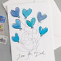 'Love You Dad' Blue Hearts Balloons Card, thumbnail 2 of 3