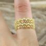 Gold Mixed Gemstone Sterling Silver Stacking Ring, thumbnail 3 of 4