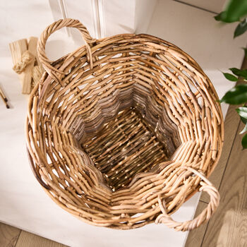 Avalon Two Tone Wicker Log Basket, 6 of 6