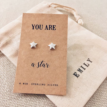 Silver Star Earrings. You Are A Star, 3 of 5
