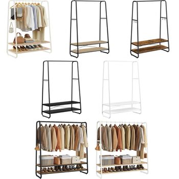 Clothes Rack Clothes Rail With Shelves And Hooks, 7 of 7