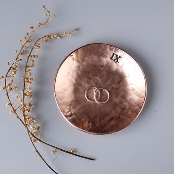 9th Anniversary Personalised Copper Heart Dish, 4 of 9