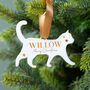 Personalised Cat Silhouette Christmas Decoration, thumbnail 1 of 3