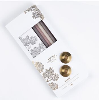 Mother’s Day Gift For Mum French Brass Candle Gift Set 'Peoni', 2 of 6