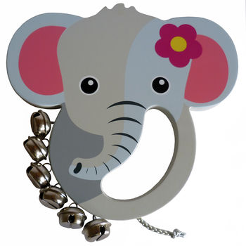 Elephant Wooden Hand Bell Rattle, 4 of 5