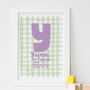 New Baby Personalised Gingham Print, thumbnail 1 of 3
