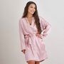 Dusky Pink Bridesmaids Satin Dressing Gowns Robes, thumbnail 3 of 4