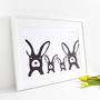 Bunny Family Selfie, Easter Personalised Print, thumbnail 2 of 3