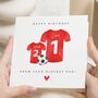 Football Birthday Card For Dad From Son, thumbnail 1 of 7