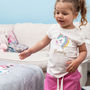 Personalised Glitter Unicorn Tshirt Top For Young Girls, thumbnail 1 of 2