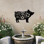 Floral Pig Metal Wall Art For Garden And Home Decor Gift, thumbnail 5 of 10