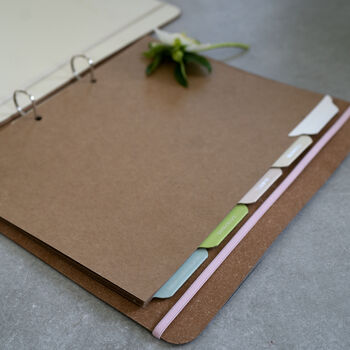 A4 Leather Wedding Binder Tabbed Dividers, 2 of 5