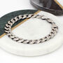 Sterling Silver Men's Flat Link Curb Bracelet, thumbnail 2 of 4