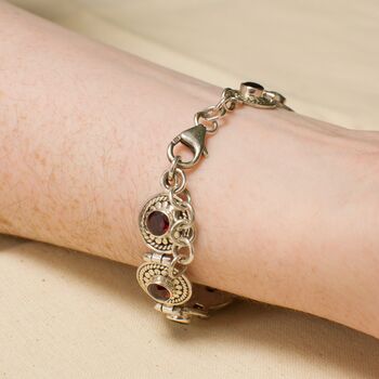 Sterling Silver And Crystal Coin Station Bracelet, 3 of 5