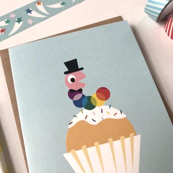 Cupcake And Caterpillar Card, 3 of 4