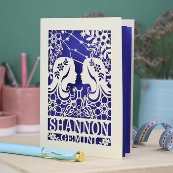 Personalised Gemini Birthday Card, 7 of 7