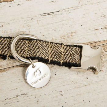 Beaufort Tweed Dog Collar Bow Tie Lead Set, 3 of 6