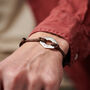 Personalised Men's Roman Numeral Date Sterling Silver Bracelet, thumbnail 2 of 5