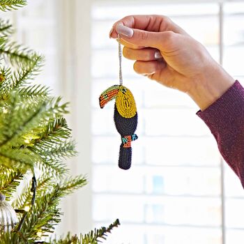 Beaded Toucan Christmas Decoration, 3 of 7