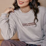 Embroidered Cosy Mode Activated Slogan Sweatshirt, thumbnail 3 of 4