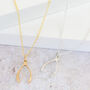 Gold Vermeil Wishbone Necklace, thumbnail 5 of 8