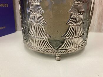 Large 15cm Silver Tealight Candle Holder Stand Glass And Metal Tree Design, 4 of 7