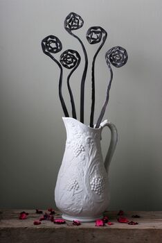 Personalised 11th Anniversary Gift, Steel Flowers Sculpture Bouquet, 2 of 4