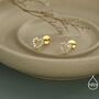 Tiny Open Heart Internally Threaded Flat Back Earrings In Sterling Silver, thumbnail 7 of 11